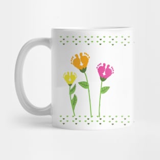 Baby foot print with flower Mug